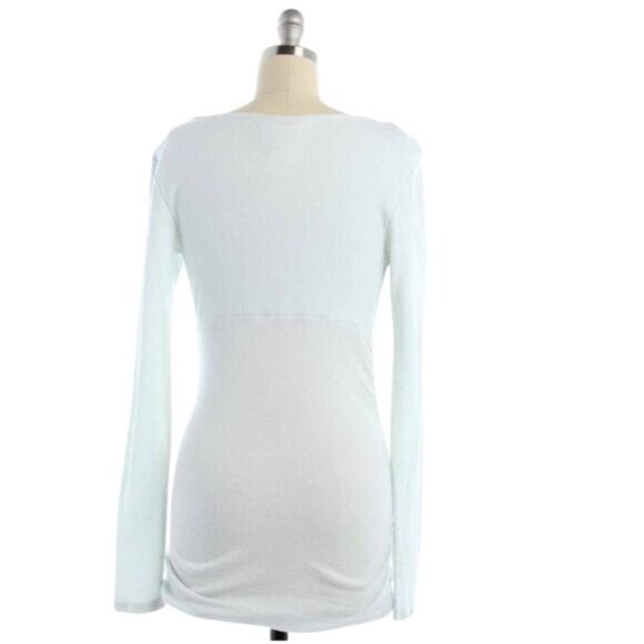 Michael Stars White Metallic Ruched Side V-Neck Tunic - Picture 7 of 9